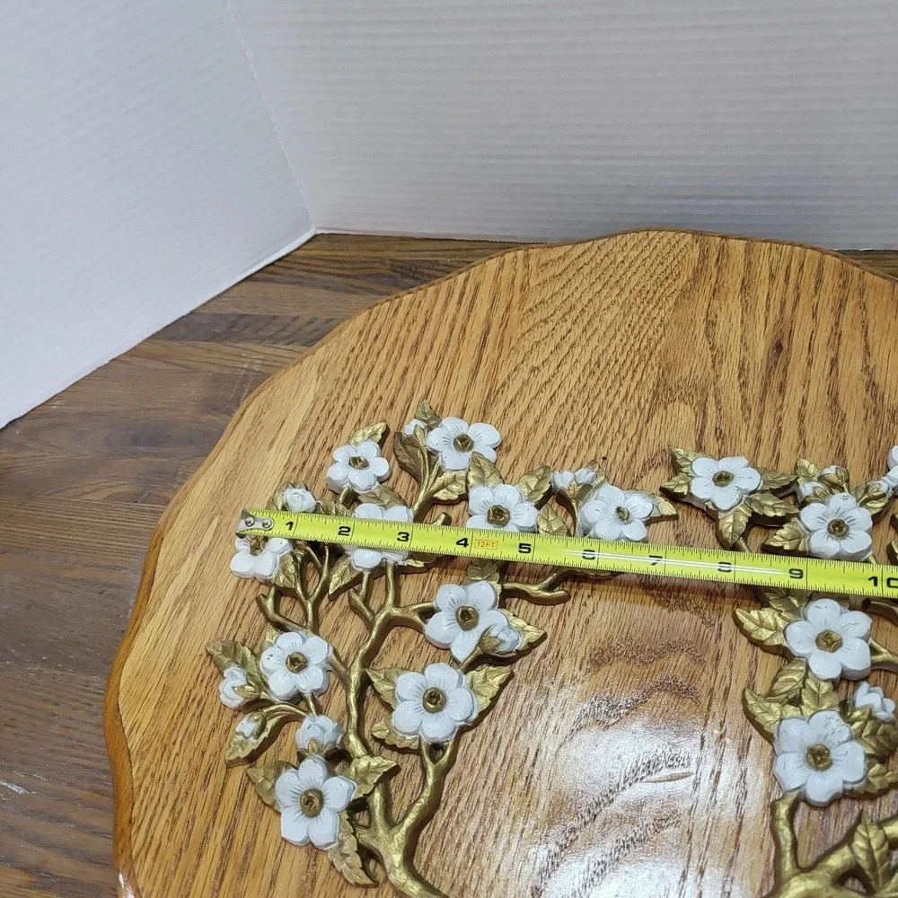 Pair VTG Burwood Dogwood Branch Wall Hangkng Decor Floral Set 1986 Made In USA